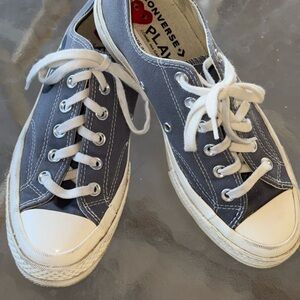 CONVERSE UNISEX Comme des Garcons PLAY Chuck's-steel grey canvas Size;  M 6/W 8